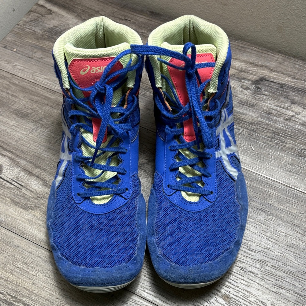 Acsis 1081A021 wrestling Shoes Matflex Blue Orange Size 12 1/2 Fast Ship